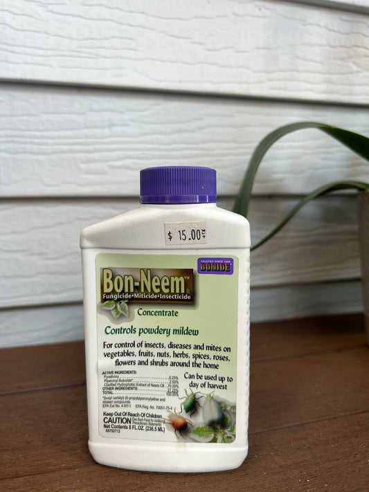 Bon-Neem Fungicide. Miticide. Insecticide. (Concentrate)